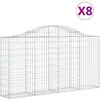 vidaXL Paniers à gabions arqués 8 pcs 200x30x100/120 cm Fer galvanisé