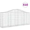 vidaXL Paniers à gabions arqués 10 pcs 200x30x80/100 cm Fer galvanisé