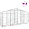 vidaXL Paniers à gabions arqués 30 pcs 200x30x80/100 cm Fer galvanisé