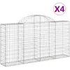 vidaXL Paniers à gabions arqués 4 pcs 200x30x100/120 cm Fer galvanisé