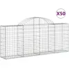 vidaXL Paniers à gabions arqués 50 pcs 200x30x80/100 cm Fer galvanisé