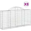 vidaXL Paniers à gabions arqués 8 pcs 200x30x100/120 cm Fer galvanisé