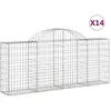 vidaXL Paniers à gabions arqués 14 pcs 200x30x80/100 cm Fer galvanisé