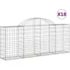 vidaXL Paniers à gabions arqués 18 pcs 200x30x80/100 cm Fer galvanisé