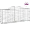 vidaXL Paniers à gabions arqués 20 pcs 200x30x80/100 cm Fer galvanisé