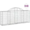 vidaXL Paniers à gabions arqués 30 pcs 200x30x80/100 cm Fer galvanisé