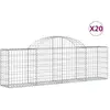 vidaXL Paniers à gabions arqués 20 pcs 200x30x60/80 cm Fer galvanisé