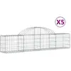 vidaXL Paniers à gabions arqués 5 pcs 200x30x40/60 cm Fer galvanisé