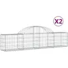 vidaXL Paniers à gabions arqués 2 pcs 200x30x40/60 cm Fer galvanisé