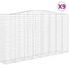 vidaXL Paniers à gabions arqués 9 pcs 400x50x220/240 cm Fer galvanisé
