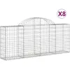 vidaXL Paniers à gabions arqués 8 pcs 200x30x80/100 cm Fer galvanisé