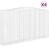 vidaXL Paniers à gabions arqués 4 pcs 400x50x220/240 cm Fer galvanisé