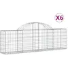 vidaXL Paniers à gabions arqués 6 pcs 200x30x60/80 cm Fer galvanisé