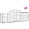 vidaXL Paniers à gabions arqués 8 pcs 200x30x60/80 cm Fer galvanisé