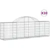 vidaXL Paniers à gabions arqués 10 pcs 200x30x60/80 cm Fer galvanisé