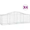 vidaXL Paniers à gabions arqués 4 pcs 200x50x60/80 cm Fer galvanisé