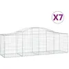 vidaXL Paniers à gabions arqués 7 pcs 200x50x60/80 cm Fer galvanisé