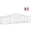 vidaXL Paniers à gabions arqués 3 pcs 200x50x40/60 cm fer galvanisé