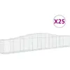 vidaXL Paniers à gabions arqués 25 pcs 400x30x60/80 cm Fer galvanisé