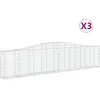 vidaXL Paniers à gabions arqués 3 pcs 400x30x80/100 cm Fer galvanisé