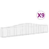 vidaXL Paniers à gabions arqués 9 pcs 400x30x60/80 cm Fer galvanisé