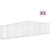 vidaXL Paniers à gabions arqués 5 pcs 400x30x80/100 cm Fer galvanisé