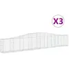 vidaXL Paniers à gabions arqués 3 pcs 400x30x60/80 cm Fer galvanisé