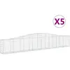 vidaXL Paniers à gabions arqués 5 pcs 400x30x60/80 cm Fer galvanisé
