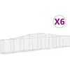 vidaXL Paniers à gabions arqués 6 pcs 400x30x60/80 cm Fer galvanisé