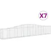 vidaXL Paniers à gabions arqués 7 pcs 400x30x60/80 cm Fer galvanisé