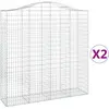 vidaXL Paniers à gabions arqués 2 pcs 200x50x200/220 cm Fer galvanisé