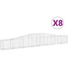 vidaXL Paniers à gabions arqués 8 pcs 400x30x40/60 cm Fer galvanisé