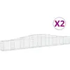 vidaXL Paniers à gabions arqués 2 pcs 400x30x40/60 cm Fer galvanisé