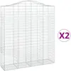 vidaXL Paniers à gabions arqués 2 pcs 200x50x220/240 cm Fer galvanisé