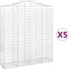 vidaXL Paniers à gabions arqués 5 pcs 200x50x220/240 cm Fer galvanisé