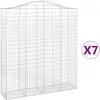 vidaXL Paniers à gabions arqués 7 pcs 200x50x220/240 cm Fer galvanisé