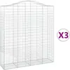 vidaXL Paniers à gabions arqués 3 pcs 200x50x220/240 cm Fer galvanisé