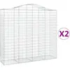 vidaXL Paniers à gabions arqués 2 pcs 200x50x180/200 cm Fer galvanisé