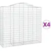 vidaXL Paniers à gabions arqués 4 pcs 200x50x180/200 cm Fer galvanisé