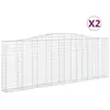 vidaXL Paniers à gabions arqués 2 pcs 400x30x140/160 cm Fer galvanisé
