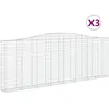 vidaXL Paniers à gabions arqués 3 pcs 400x30x140/160 cm Fer galvanisé