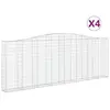 vidaXL Paniers à gabions arqués 4 pcs 400x30x140/160 cm Fer galvanisé