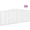 vidaXL Paniers à gabions arqués 9 pcs 400x30x140/160 cm Fer galvanisé