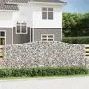 vidaXL Paniers à gabions arqués 10 pcs 400x30x140/160 cm Fer galvanisé