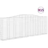 vidaXL Paniers à gabions arqués 15 pcs 400x30x140/160 cm Fer galvanisé
