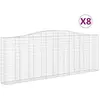 vidaXL Paniers à gabions arqués 8 pcs 400x30x140/160 cm Fer galvanisé