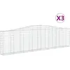 vidaXL Paniers à gabions arqués 3 pcs 400x30x100/120 cm Fer galvanisé