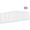 vidaXL Paniers à gabions arqués 4 pcs 400x30x100/120 cm Fer galvanisé