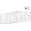 vidaXL Paniers à gabions arqués 15 pcs 400x30x100/120 cm Fer galvanisé