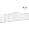 vidaXL Paniers à gabions arqués 10 pcs 400x30x80/100 cm Fer galvanisé
